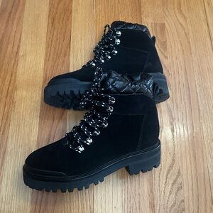 NEW Cole Hann CAMEA WP CMBT BOOT Black WP Leather 5.5